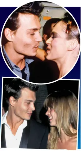  ?? ?? Look of love: Supermodel Kate Moss and movie star Johnny Depp were the It-couple of the mid-1990s