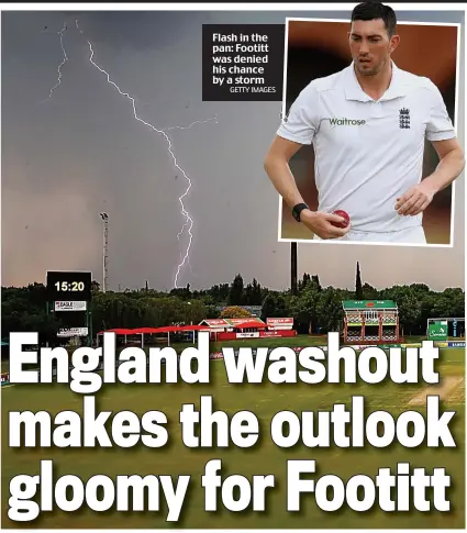  ?? GETTY IMAGES ?? Flash in the pan: Footitt was denied his chance by a storm