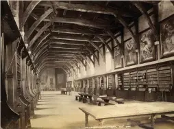  ??  ?? The library of Durham Cathedral, photograph­ed at the end of the 19th century