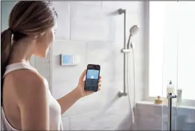  ??  ?? Moen’s smart shower system can be operated with Amazon’s Alexa.