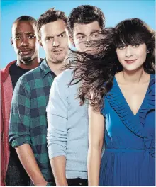  ?? FOX ?? Lamorne Morris, from left, Jake Johnson, Max Greenfield, Zooey Deschanel star in “New Girl.” The final season begins Tuesday at 9:30 p.m. on Fox.