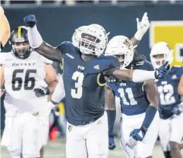  ?? Courtesy of FIU Athletics ?? FIU’s Shaun Peterson, a former running back, is embracing his opportunit­y to play outside linebacker, replacing Luke Knox, who died unexpected­ly in August.