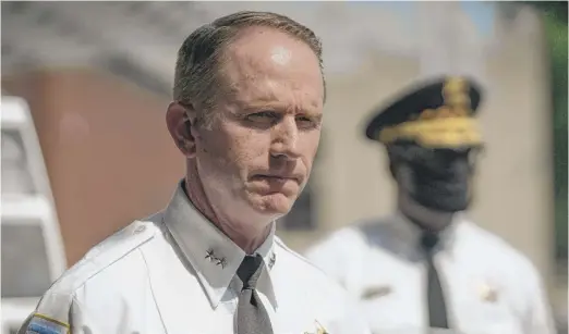  ?? PAT NABONG/ SUN- TIMES ?? Chief of Detectives Brendan Deenihan at a news conference in August.