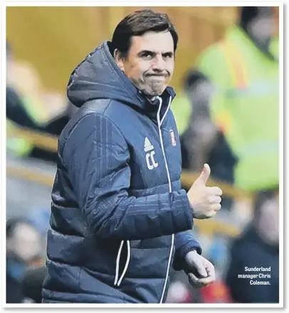  ??  ?? Sunderland manager Chris Coleman.