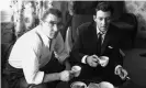  ??  ?? The gangsters Ronnie and Reggie Kray at home having a cup of tea. Photograph: William Lovelace/Getty