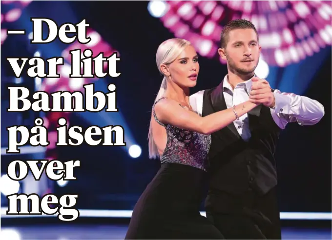  ?? FOTO: THOMAS REISAETER, TV2 ?? HAR MER Å GÅ PÅ: Amalie Snøløs fra Birkenes imponerte ifølge ekspertene ikke, men vil komme sterkt ut over høsten. Lørdag danset hun tango sammen med Jørgen Nilsen.