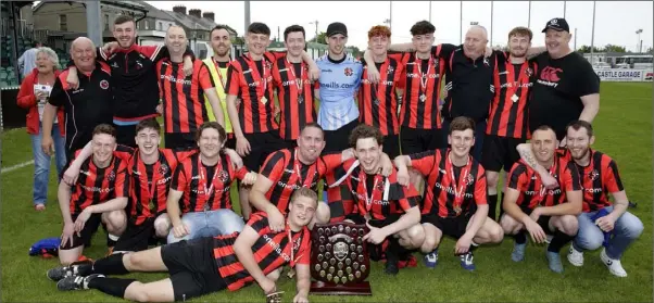  ??  ?? Leinster Junior Shied winners Gorey Rangers celebrate their success.
