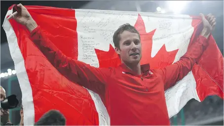  ?? JOHANNES EISELE/GETTY IMAGES ?? High jumper Derek Drouin proved he had a strong pain threshold by winning a gold medal at the Rio Olympics.