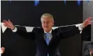  ?? ?? ‘Campaignin­g on a nakedly Islamophob­ic manifesto, which called for bans on mosques and the Qu’ran, Mr Wilders won a quarter of the vote.’ Photograph: Yves Herman/Reuters