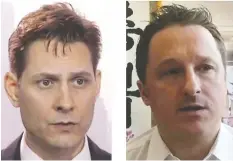  ?? — THE CANADIAN PRESS FILES ?? Michael Kovrig, left, and Michael Spavor approach one year in solitary confinemen­t in China. They have been denied access to lawyers.