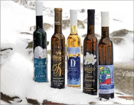  ?? SUBMITTED ?? Shown are the ice wines produced by Grand River Valley wineries in 2010. Most design new bottles each year.