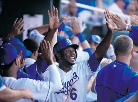  ?? ED ZURGA/GETTY IMAGES ?? Kansas City’s Lorenzo Cain is one of several Royals destined to start for the AL in the upcoming all-star game courtesy of online ballot stuffing.