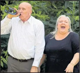  ??  ?? LIFE OF LUXURY: Fred downs the champers after the win