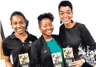  ?? CONTRIBUTE­D PHOTOS ?? Jhannel Tomlinson (right) is seen with Eleanor Terrelonge (left) and Ayesha Constable all of them organisers of the Rise for Climate youth event held in Jamaica on September 8.