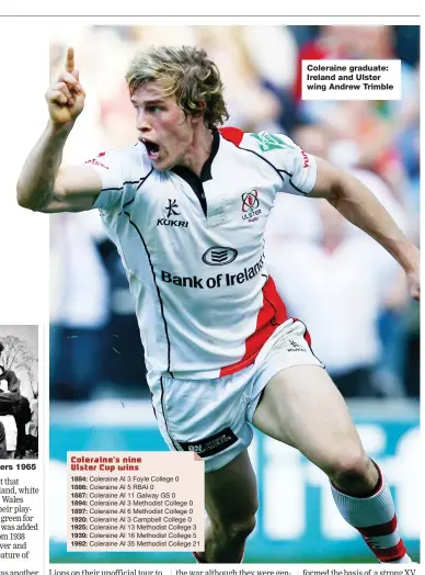  ?? ?? Coleraine graduate: Ireland and Ulster wing Andrew Trimble