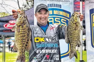  ?? SUBMITTED PHOTO ?? Peterborou­gh’s John McGoey placed third at the Ontario Bass Nation’s Hank Gibson provincial qualifier on Rice Lake on the weekend.