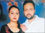  ?? HT ?? Sukhjeet Singh with wife Gurmeet Kaur in a photo from their wedding album.