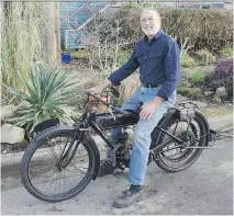  ??  ALYN EDWARDS/DRIVING ?? Terry Frounfelke­r says buying the 1926 Paragon Villiers motorcycle stored for 83 years was like winning the lottery.