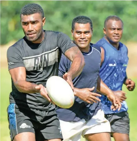  ?? Photo: Ronald Kumar ?? Tailevu team captain Mosese Naiova (left) trains with teammates at Bidesi Grounds on July 6, 2020.