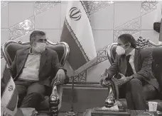  ?? AP ?? Rafael Grossi, of the Internatio­nal Atomic Energy Agency, right, with Behrouz Kamalvandi of Iran’s atomic agency, in Tehran