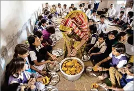  ??  ?? ‘Mid-day Meal’ Scheme is one aspect of India’s education sector that can see significan­t improvemen­t by way of effective public-private partnershi­ps