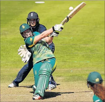  ?? Picture: REUTERS ?? SOLID KNOCK: South Africa’s Lizelle Lee during their Women’s World Cup match against England in Bristol yesterday