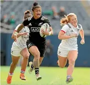  ?? AP ?? Black Ferns wing Renee Wickliffe grabbed two tries against the USA.