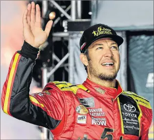  ?? AP PHOTO ?? In this Feb. 18, 2017, file photo, Martin Truex Jr. waves to fans during driver introducti­ons for the NASCAR Clash auto race at Daytona Internatio­nal Speedway in Daytona Beach, Fla.