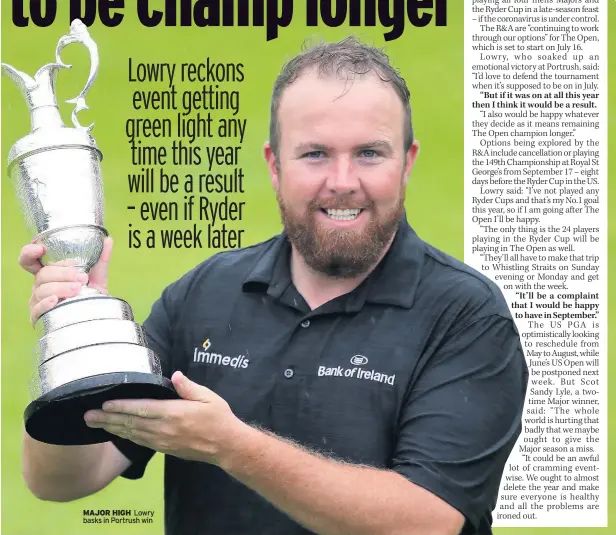  ??  ?? MAJOR HIGH Lowry basks in Portrush win