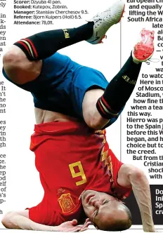  ?? AP ?? Down and out: Iniesta, and Spain, had a crash landing