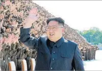  ?? KOREAN CENTRAL NEWS AGENCY ?? North Korean leader Kim Jong Un inspected the loading of a hydrogen bomb onto an ICBM missile, state media said.