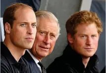  ?? GETTY ?? Facing the future: William, Harry and Charles at the Invictus Games in 2014