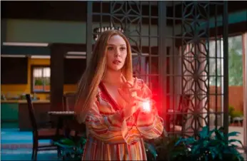  ?? Marvel Studios via AP ?? This image provided by Marvel Studios shows Elizabeth Olsen as Wanda Maximoff in a scene from “WandaVisio­n.”