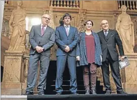  ?? DAVID AIROB ?? Jordi Baiget, Carles Puigdemont, Ada Colau y Miquel Rodríguez