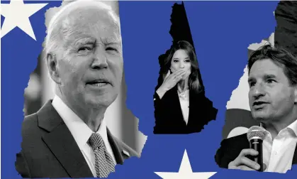  ?? ?? While Joe Biden remains the party’s favorite, candidates Dean Phillips and Marianne Williamson have spent weeks campaignin­g in the state. Composite: The Guardian/Getty Images