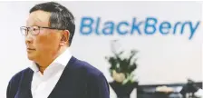  ?? FILES ?? Blackberry CEO John Chen asks for patience as the software maker posted 16-per-cent lower revenue at US$174 million year-over-year.