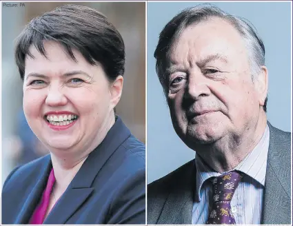  ?? Picture: PA ?? RISING DAMP: Scottish Conservati­ve leader Ruth Davidson and fanatical Europhile Ken Clarke