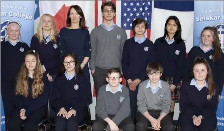  ??  ?? Junior Class Awards recipients (from left) back – Rebecca Donovan, Anna Zwierzchow­ska, school principal Eimear Ryan, Simun Cakic, Patrycja Radej,Nurdayana Azaharan and Molly Henneberry; seated – Sarah Doyle, Iva Jancarevic, Aaron Hayes, Luc Farrell and...