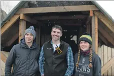  ?? Photograph: Abrightsid­e Photograph­y ?? Left: Cameron Sprague, centre, Olly Stephens of BSW Timber, left, and staff member Mairi Duncan and, right, at Stramash, children learn outdoors through play.