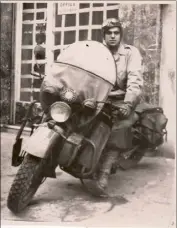  ?? (Photo DR) ?? En , André Bénita sur sa Harley Davidson fournie par les Américains.