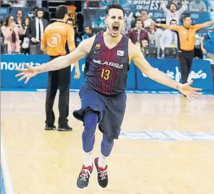  ?? FOTO: ACB PHOTO ?? Thomas Heurtel, base francés del Barça, tras conquistar la Copa del Rey en Las Palmas de Gran Canaria con el Barça