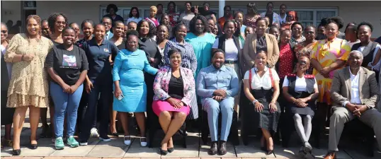  ?? ?? ▲Minister of ICT Savannah Maziya seated with the Women in Science who celebrated the day on Monday.