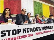  ?? PHUONG LE / ASSOCIATED PRESS ?? Indigenous leaders speak in Vancouver, British Columbia, on March 9 prior to a planned protest over a pipeline expansion project.