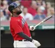  ?? TONY DEJAK — THE ASSOCIATED PRESS ?? Franmil Reyes watches his tworun home run in the fourth inning Sept. 6.