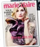  ??  ?? On cover of Marie Claire