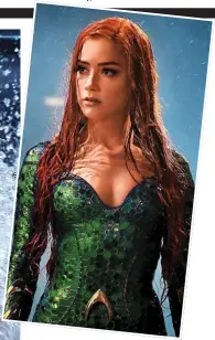  ??  ?? Wet and wild: Jason Momoa as Aquaman and (inset) Amber Heard as Mera