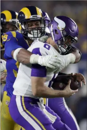  ?? JAE C. HONG — THE ASSOCIATED PRESS ?? The Eagles want to get to Minnesota quarterbac­k Kirk Cousins the way Los Angeles Rams defensive tackle Aaron Donald did in a 38-31 victory over the Vikings.