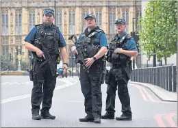  ??  ?? Armed police stand guard after attack outside Parliament last year