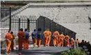  ??  ?? Incarcerat­ed people at San Quentin state prison in California. Photograph: Eric Risberg/AP