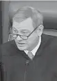  ?? SENATE TELEVISION 2020 ?? Chief Justice John Roberts during the first impeachmen­t trial against President Trump.